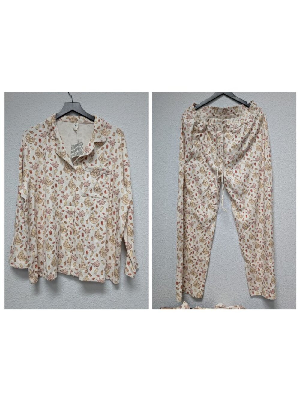 Kate Quinn Organic Cotton Neutral Crystals Pajama Set PJs Women's 1XL Mystic